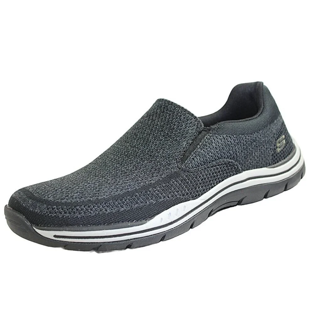 Skechers Expected Gomel Black Woven Mesh Air Cooled Extra Wide Sneaker, Size 9